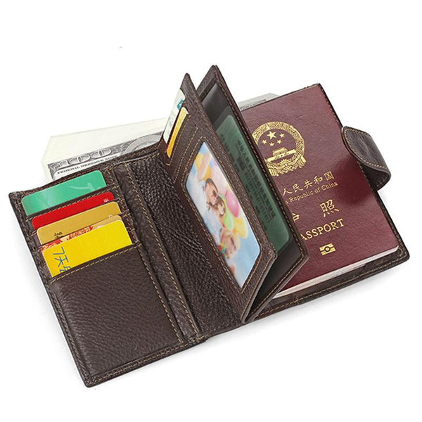 Portable Leather Passport Holder